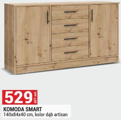 Komoda SMART 140x84x40 cm, kolor dąb artisan promocja w Merkury Market