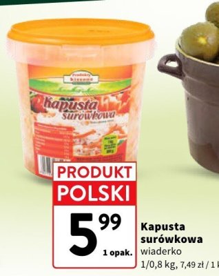 Kapusta surówkowa wiaderko promocja w Intermarche