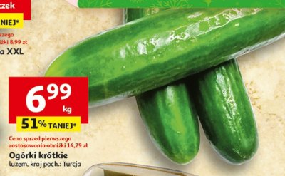 Ogórki krótkie luzem, kraj poch.: Turcja promocja w Auchan
