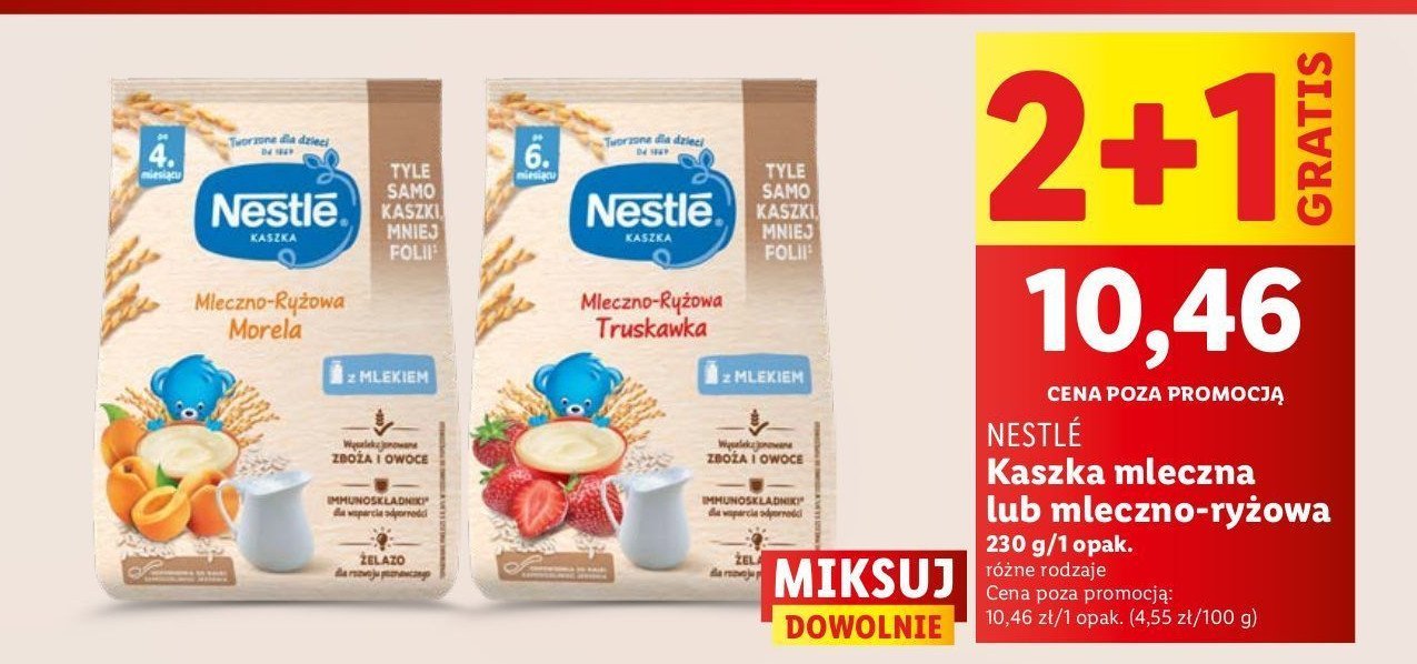 Kaszka mleczno-ryżowa z morelami Nestle kaszka Kaszka nestle promocja