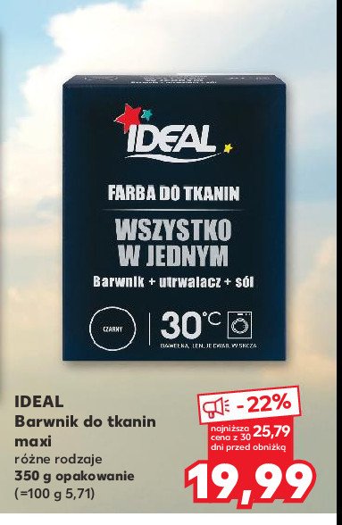 Farba do tkanin czarna IDEAL WSZYSTKO W JEDNYM promocja w Kaufland