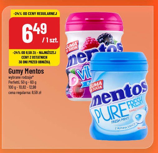 Guma do żucia fresh mint Mentos pure fresh promocja