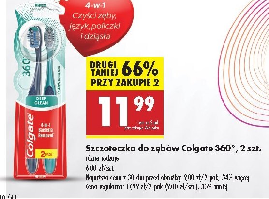 Szczoteczka do zębów medium Colgate classic deep clean promocja w Biedronka