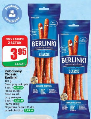Kabanosy Classic Berlinki promocja w Dino