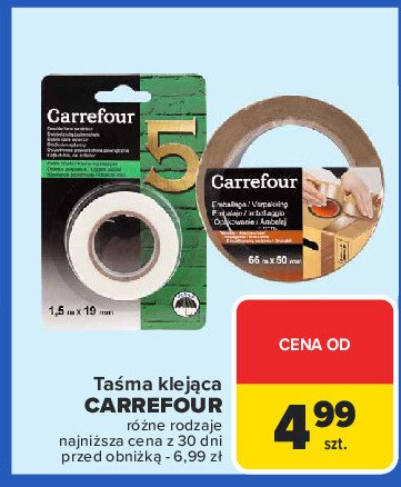 Taśma klejąca 1.5 mm x 18 m Carrefour promocja