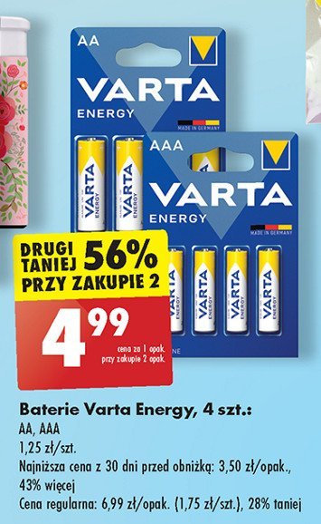 Baterie lr6 energy Varta promocja