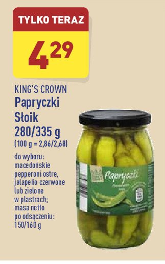Papryczki zielone jalapeno King's crown (aldi) promocja