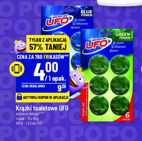Krążki toaletowe green power Ufo promocja