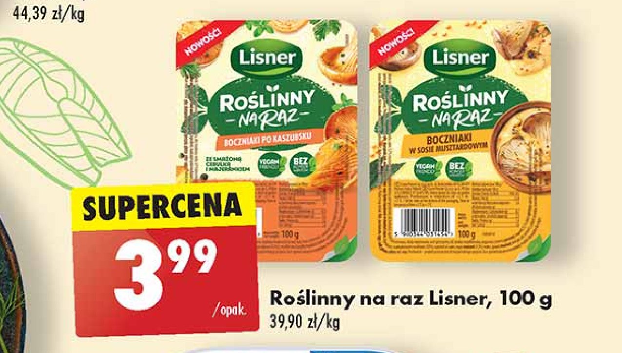 Boczniaki po kaszubsku Lisner roślinny na raz promocja