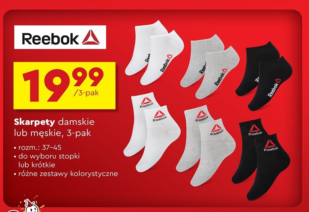 Skarpetki damskie Reebok promocja w Biedronka