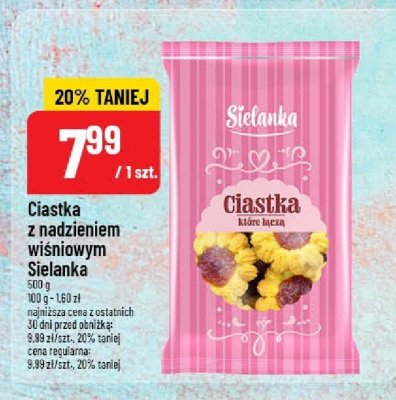 Ciastka z nadzieniem wiśniowym Sielanka promocja w POLOmarket