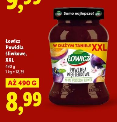 Powidła śliwkowe Łowicz XXL promocja w Lidl