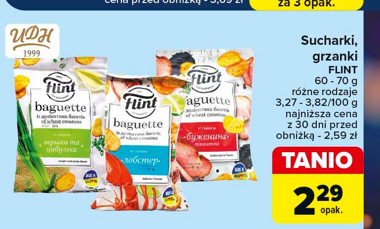 Bagietki o smaku homara Flint promocja