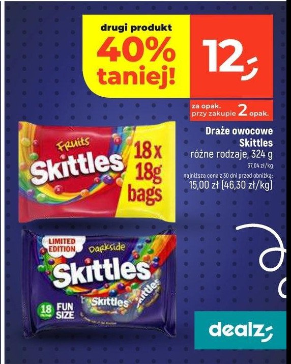 Cukierki darkside Skittles promocja