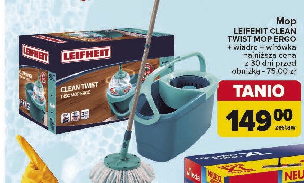 Mop clean twist ergo Leifheit promocja w Carrefour