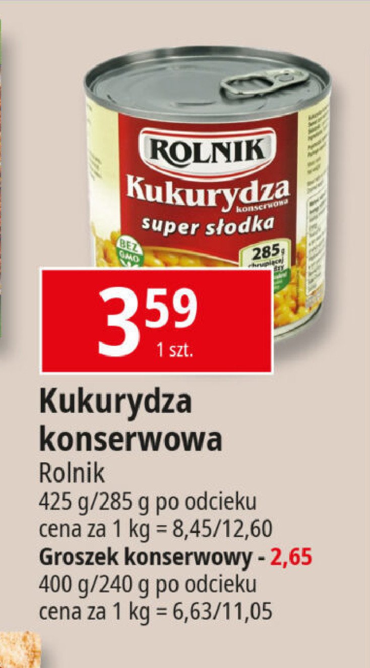 Kukurydza konserwowa super słodka Rolnik promocja