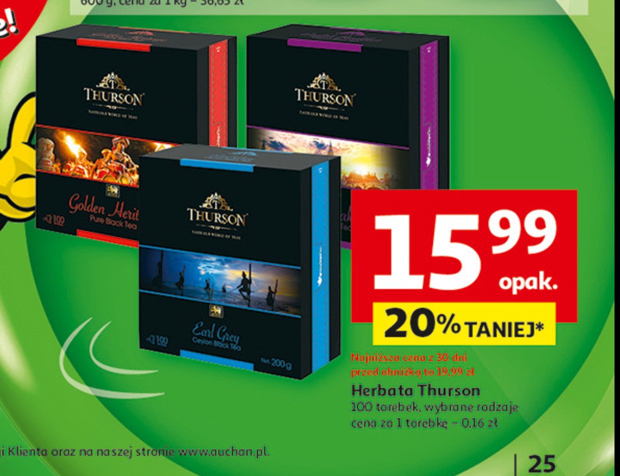 Herbata earl grey Thurson promocja w Auchan