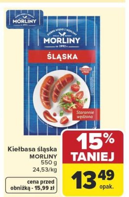 Kiełbasa śląska MORLINY 550 g promocja w Carrefour