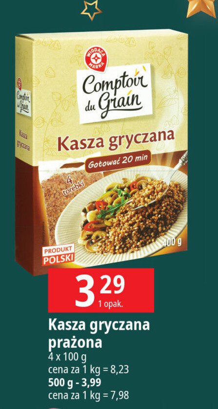 Kasza gryczana Wiodąca marka comptoir de grain promocja w Leclerc