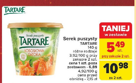 Serek łososiowa zatoka Tartare promocja w Carrefour Market