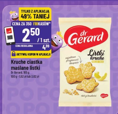 Kruche ciastka maślane listki Dr Gerard 165 g promocja w POLOmarket