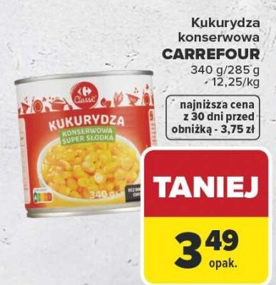 Kukurydza konserwowa Carrefour promocja w Carrefour