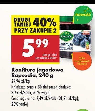 Konfitura jagodowa Rapsodia promocja w Biedronka