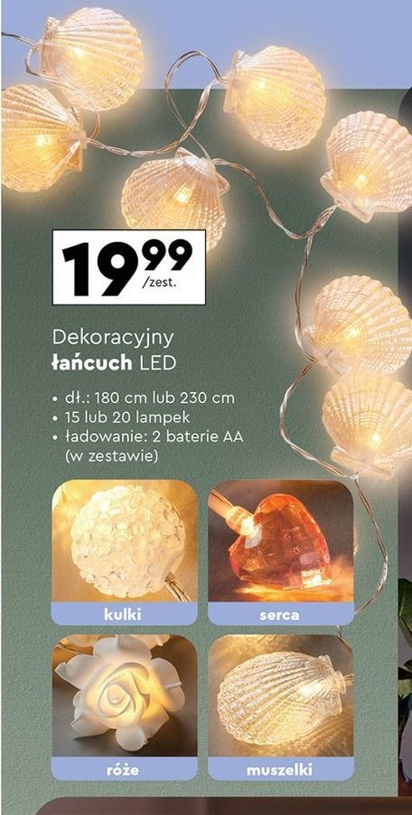 Łańcuch led róże 180 cm Smukee promocja