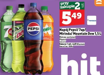 Napój Pepsi/7up/Mirinda/Mountain Dew 1,5L promocja w TOPAZ
