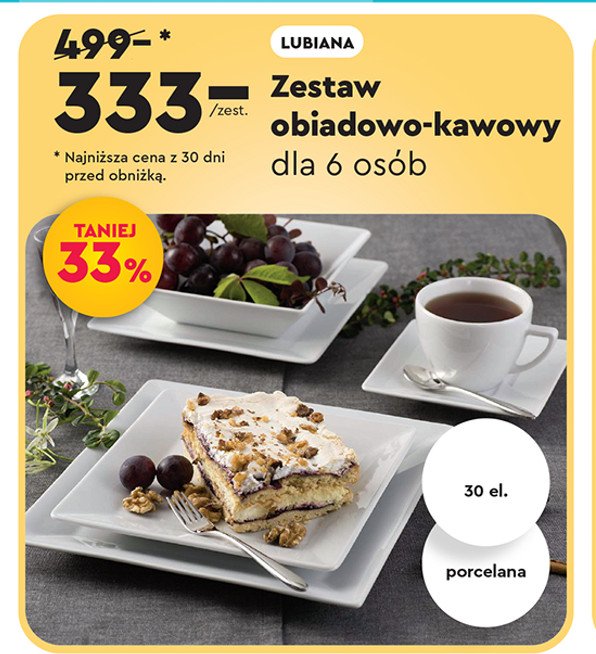 Zestaw obiadowo-kawowy Lubiana promocja