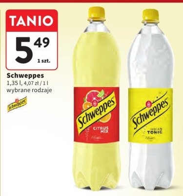 Napój Schweppes wybrane rodzaje promocja w Intermarche