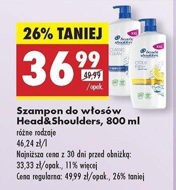 Szampo do w艂os贸w citrus fresh Head&shoulders promocja