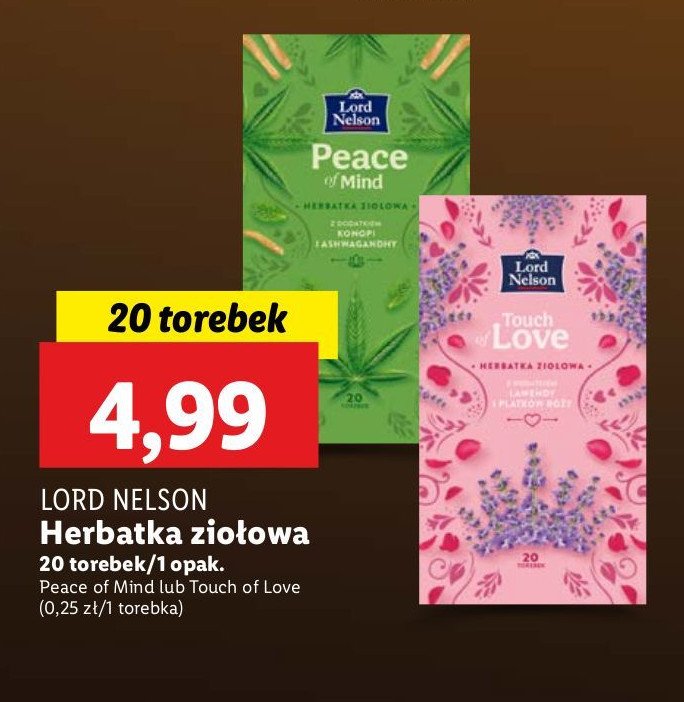 Herbata peace of mind Lord nelson promocja