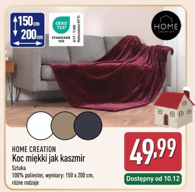 Koc miękki jak kaszmir 150x200 cm promocja w Aldi