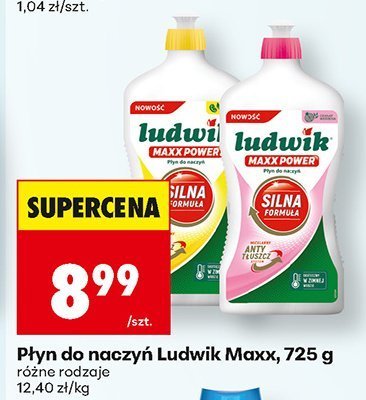 Płyn do naczyń Ludwik Maxx, 725 g różne rodzaje promocja w Biedronka