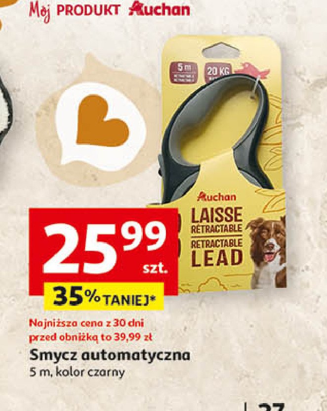 Smycz automatyczna 5 m Auchan promocja