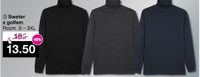Sweter z golfem Rozm. S-3XL promocja w Woolworth