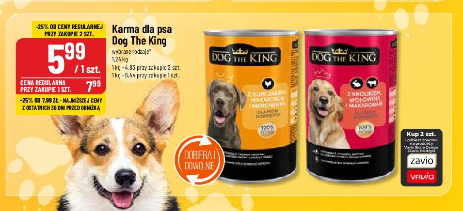 Karma dla psa z królikiem i wołowiną Dog the king promocja