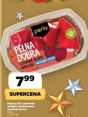 Papryczki czerwone słodkie nadziewane serkiem Perla promocja w Netto