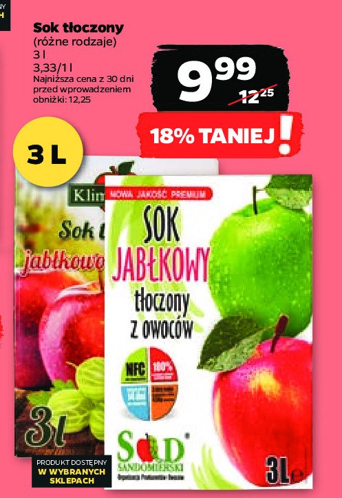 Sok jabłkowy tłoczny Klimkiewicz promocja