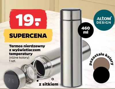 Termos nierdzewny z wyświetlaczem temperatury 460ml różne kolory promocja w Netto