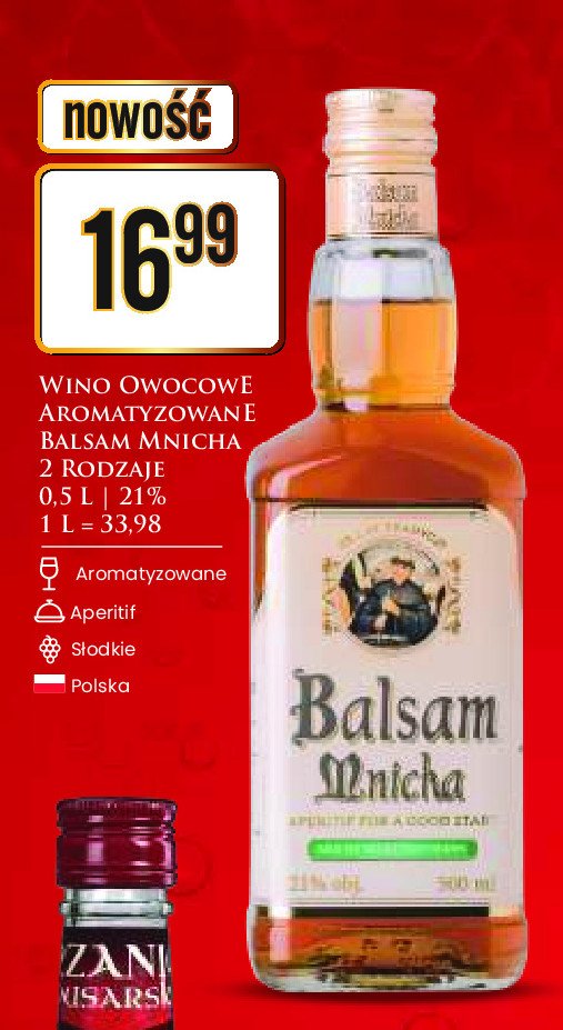 Wódka Balsam mnicha ziołowy promocja w Dino