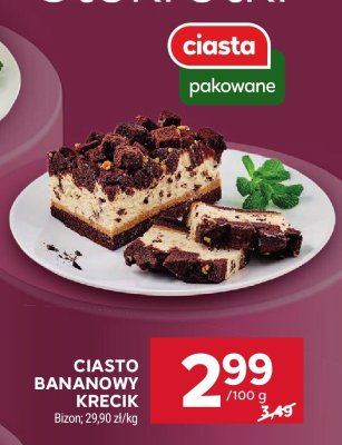 Ciasto pakowane bananowy kręcik Bizon promocja w Stokrotka