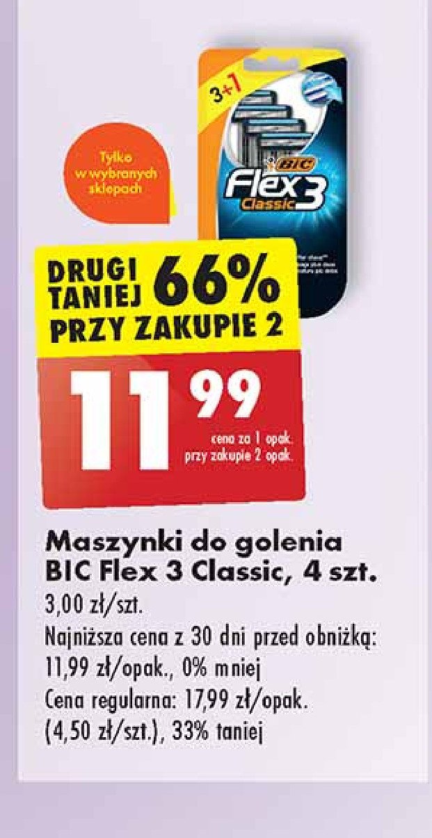 Maszynka do golenia classic Bic flex 3 promocja