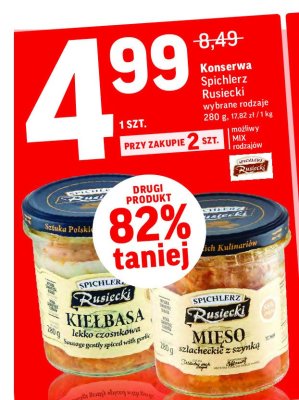 Kiełbasa lekko czosnkowa Spichlerz rusiecki promocja