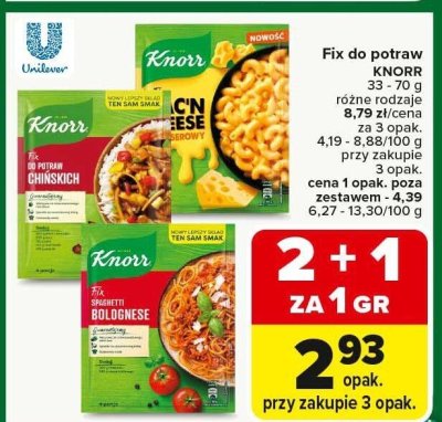 Fix do potraw Knorr promocja w Carrefour Market