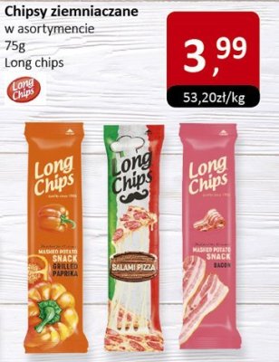 Chipsy ziemniaczane w asortymencie Long chips promocja w Market Point
