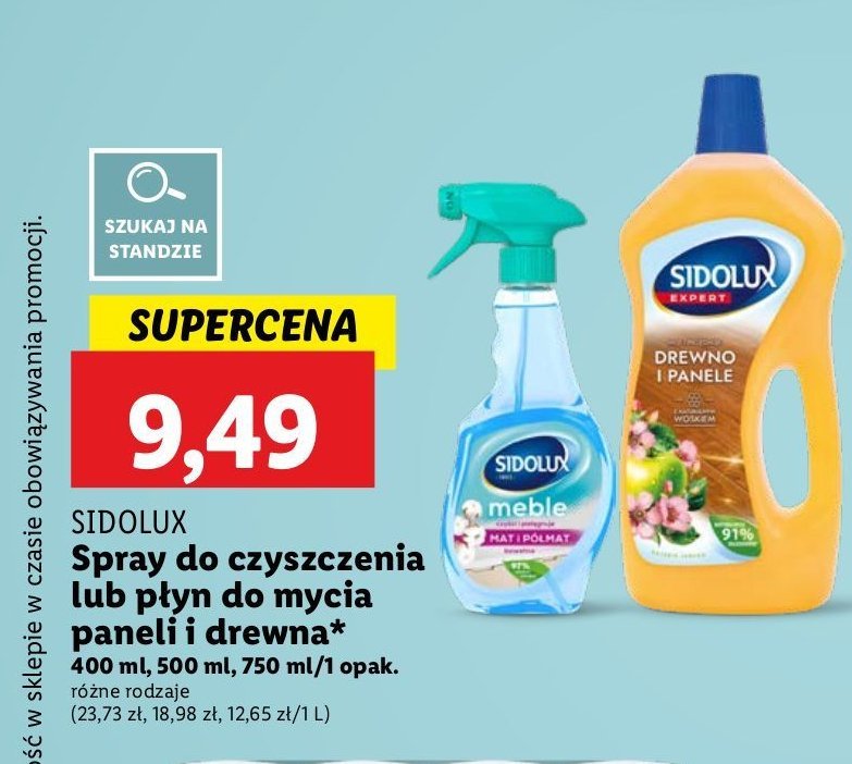 Płyn do mycia drewna i paneli Sidolux expert promocja