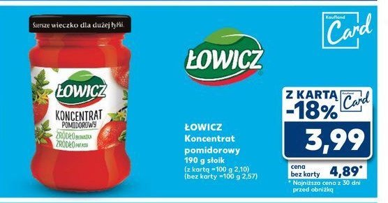 Koncentrat pomidorowy 30 % Łowicz promocja