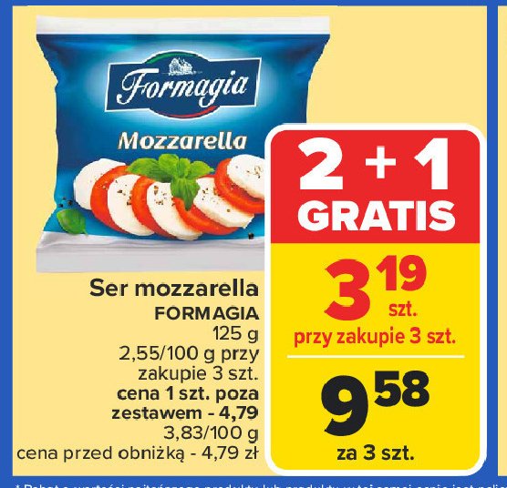 Mozzarella Formagia promocja w Carrefour Market